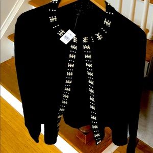 Pearlized shrug sweater